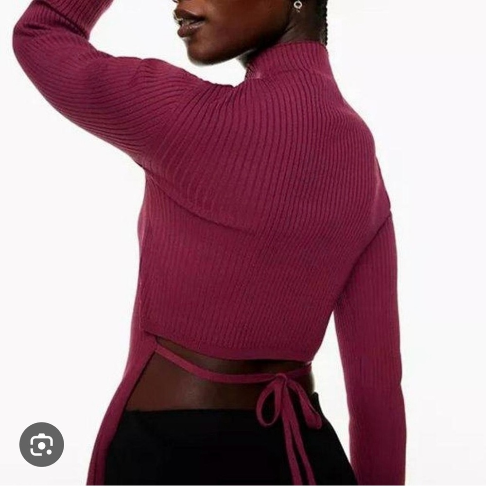 NWT Babaton Sculpt Burgundy Turtleneck Sweater